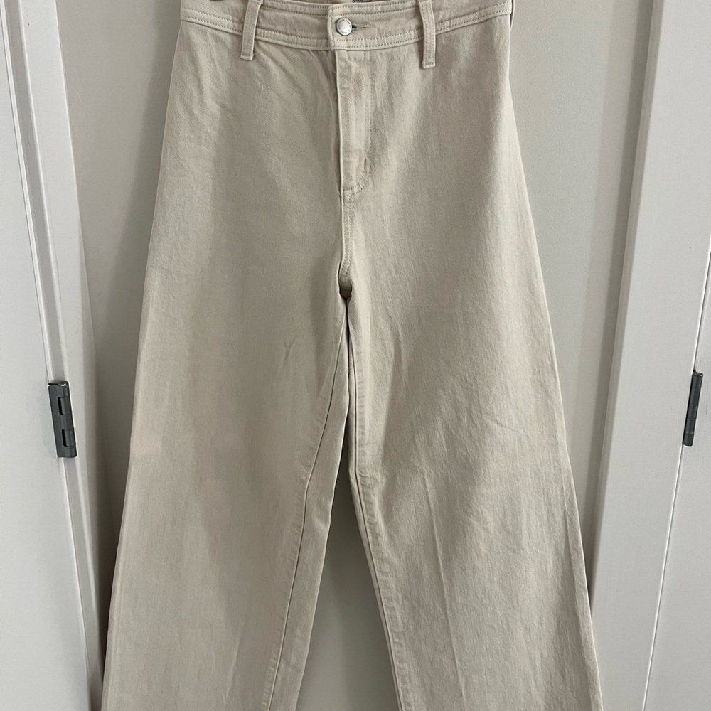 Universal Thread Sailor Wide Leg Ankle Jeans (Cream)
